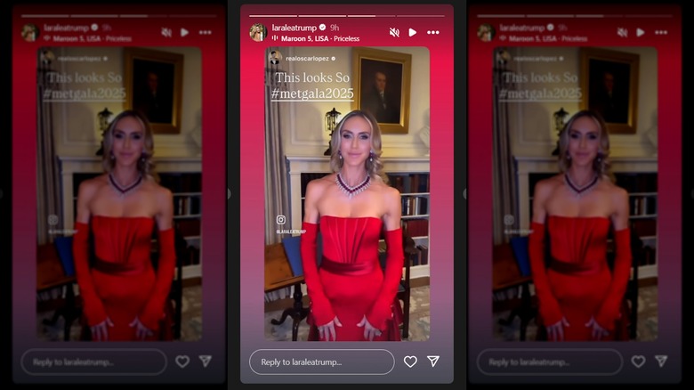 Lara Trump wears a red dress