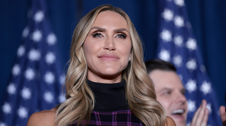 Lara Trump smiles slightly