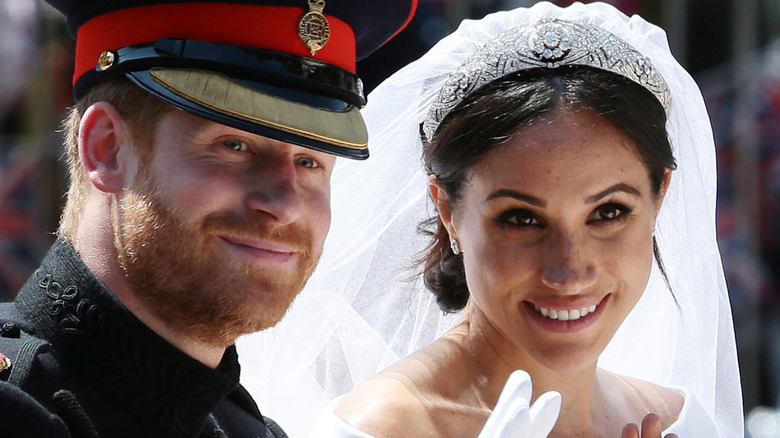 Prince Harry and Meghan Markle on wedding day