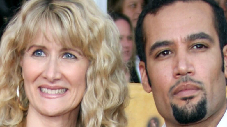 Laura Dern stands with ex-husband Ben Harper