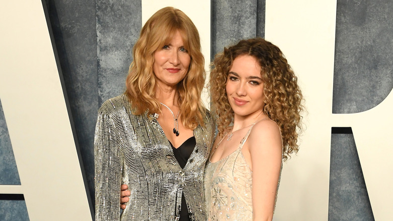Laura Dern and Jaya Harper posing on a step-and-repeat.