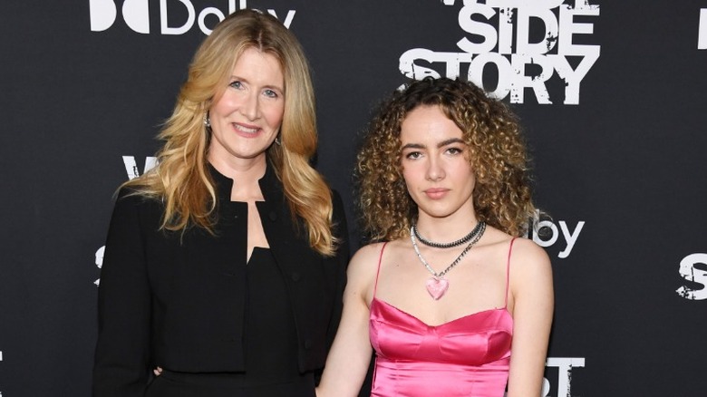 Laura Dern and Jaya Harper posing on a step-and-repeat.