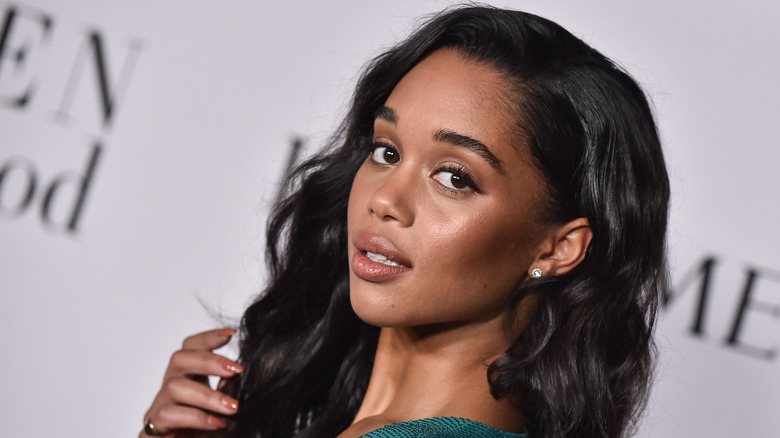 Laura Harrier at the Vanity Fair party in 2020