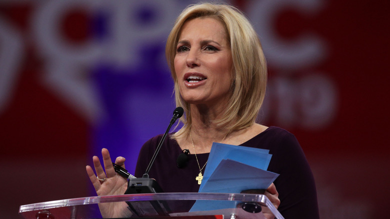 Laura Ingraham speaking to the audience at CPAC