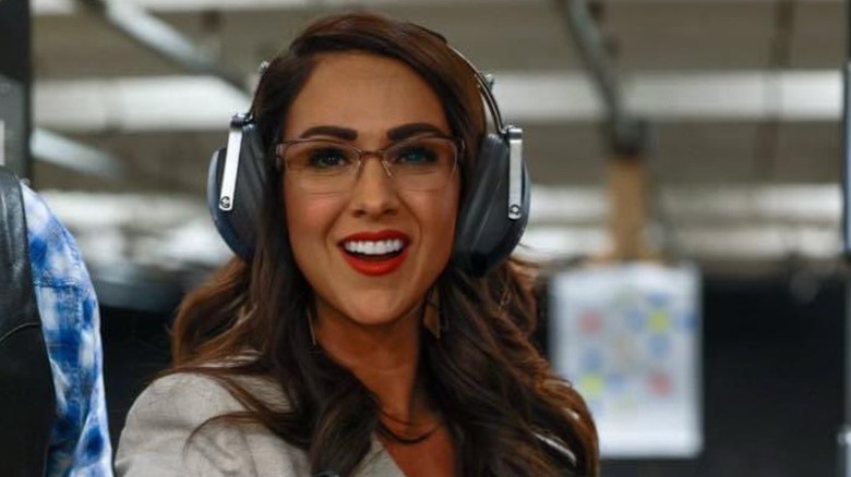 Lauren Boebert at the gun range in 2024