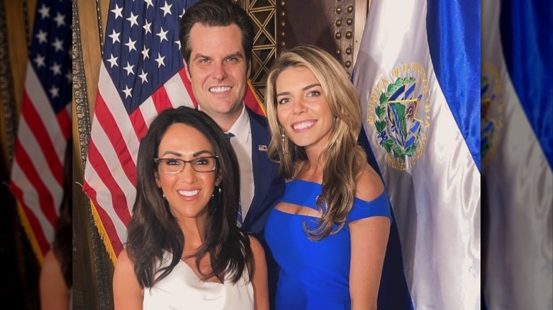 Lauren Boebert, Matt Gaetz, and Ginger Gaetz pose together (2024)