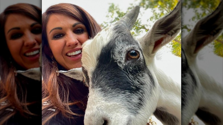 Lauren Boebert takes a selfie with a goat (2022)