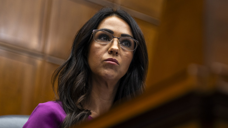 Lauren Boebert scowling