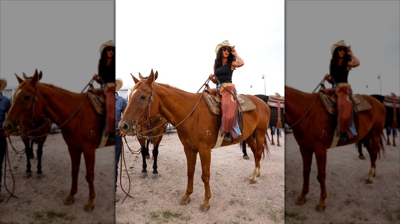 Lauren Boebert rides a horse