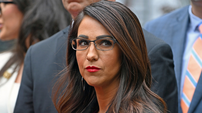 Lauren Boebert glancing sideways in New York City (2024)