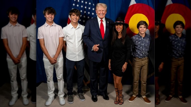Donald Trump and Lauren Boebert pose with her sons (2024)