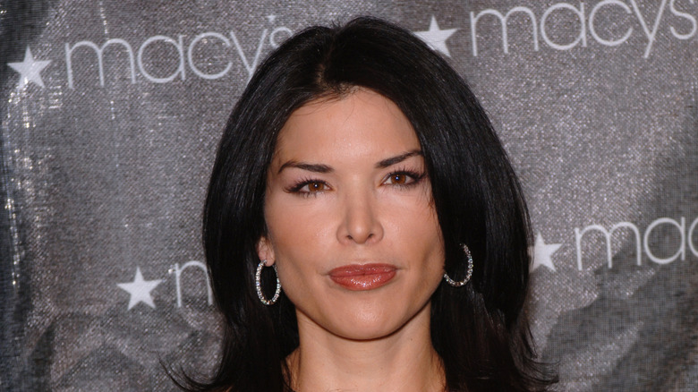 Lauren Sanchez holds stern face with minimal makeup