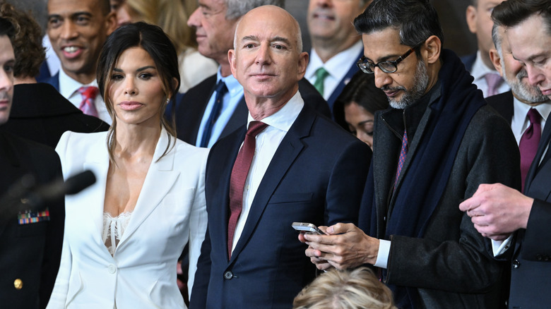 Lauren Sanchez and Jeff Bezos attend President Trump's inauguration