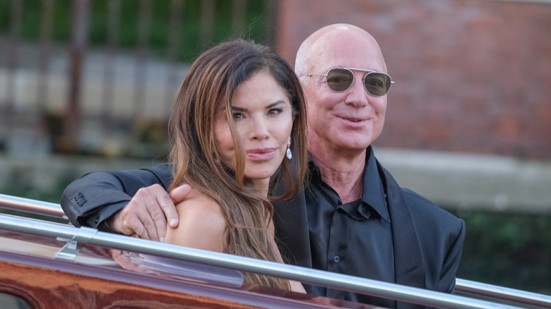 Lauren Sanchez and Jeff Bezos smiling