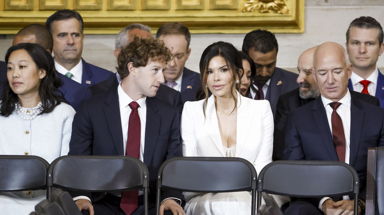 Mark Zuckerberg sits next to Lauren Sánchez at Donald Trump's 2025 Inauguration
