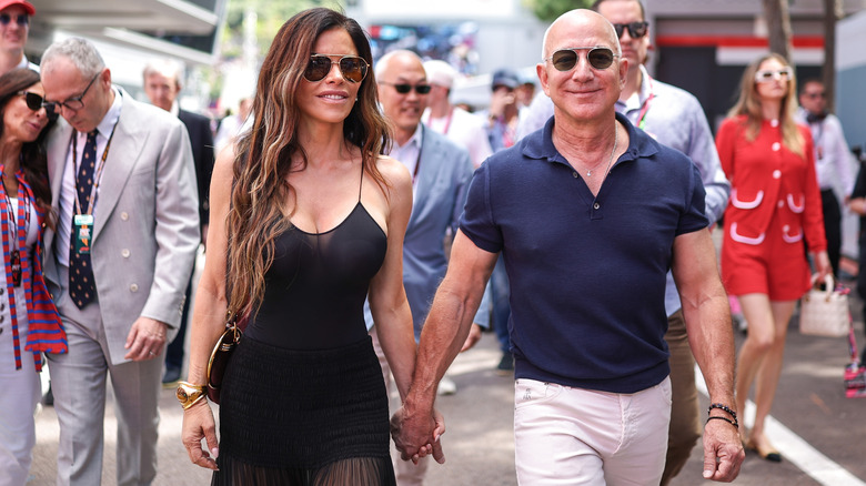 Lauren Sánchez Bezos and Jeff Bezos at the F1 Grand Prix in May 2025