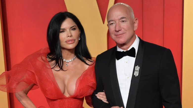 Jeff Bezos and Lauren Sanchez at the 30th Vanity Fair Oscar Party in March 2024