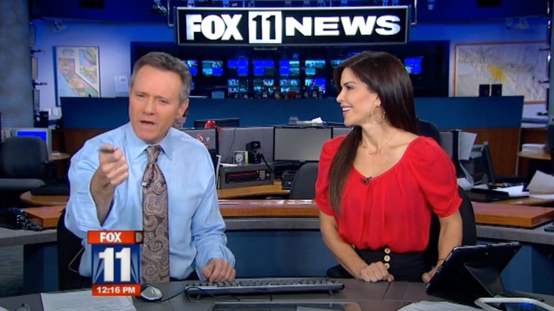 Jeff Michael and Lauren Sánchez Bezos on "Fox 11 News" in 2012