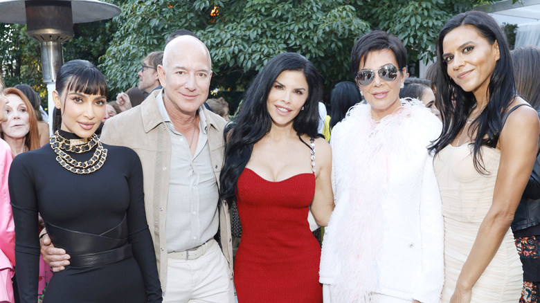 Kim Kardashian with Jeff Bezos, Lauren Sanchez Bezos, Kris Jenner, and  Elsa Marie Collins