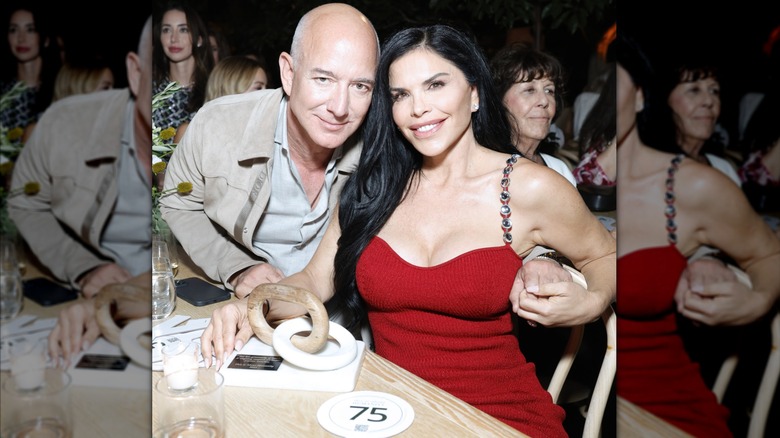 Jeff Bezos and honoree Lauren Sánchez attend the TIAH 5th Anniversary Soiree at Private Residence on August 26, 2023 in Los Angeles, California.