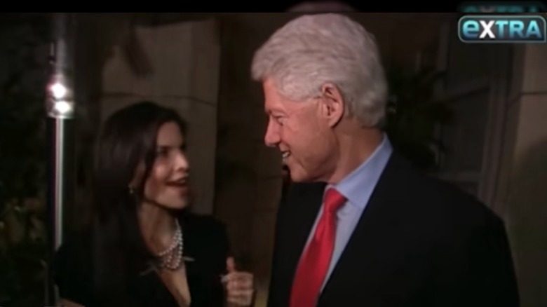 Lauren Sánchez Bezos smiling at Bill Clinton