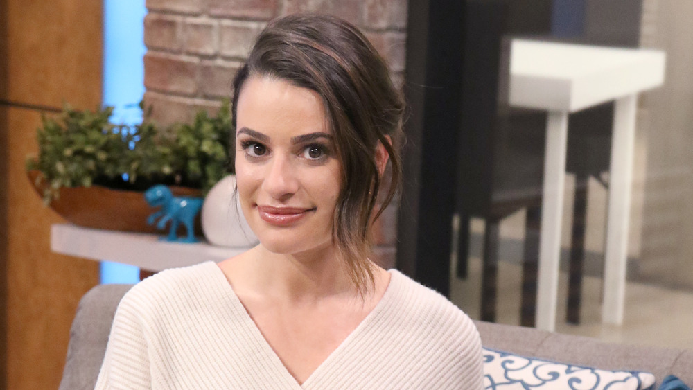 Lea Michele wears updo