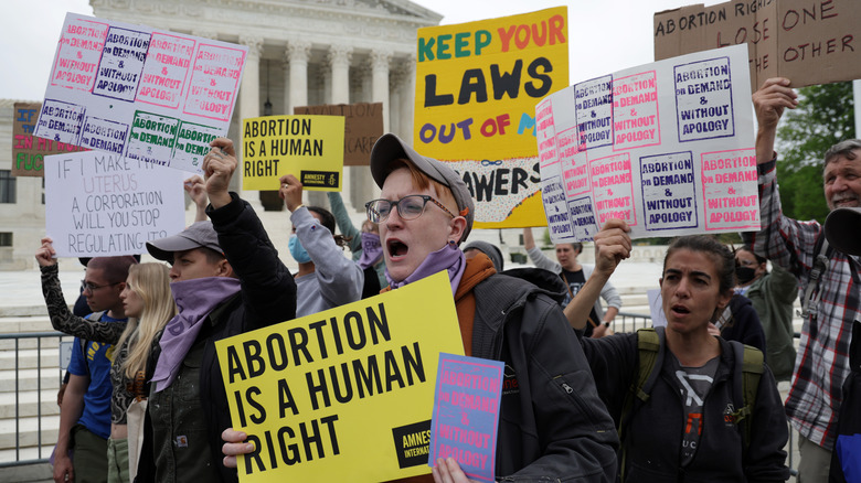 Protestors outside the Supreme Court