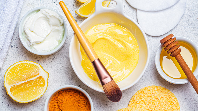 Honey, lemon, and other mask ingredients