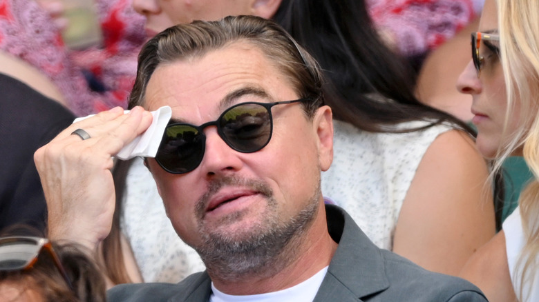 Leonardo DiCaprio wiping his forehead