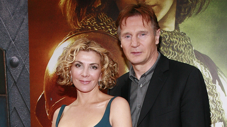 Natasha Richardson and Liam Neeson smiling