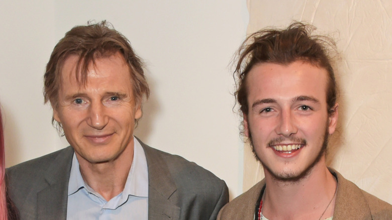 Liam Neeson and Micheál Richardson posing together