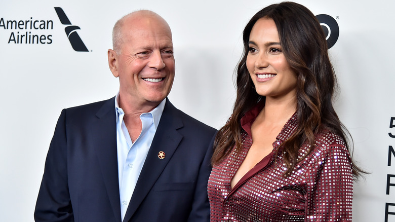 Bruce Willis and Emma Heming Willis smile together