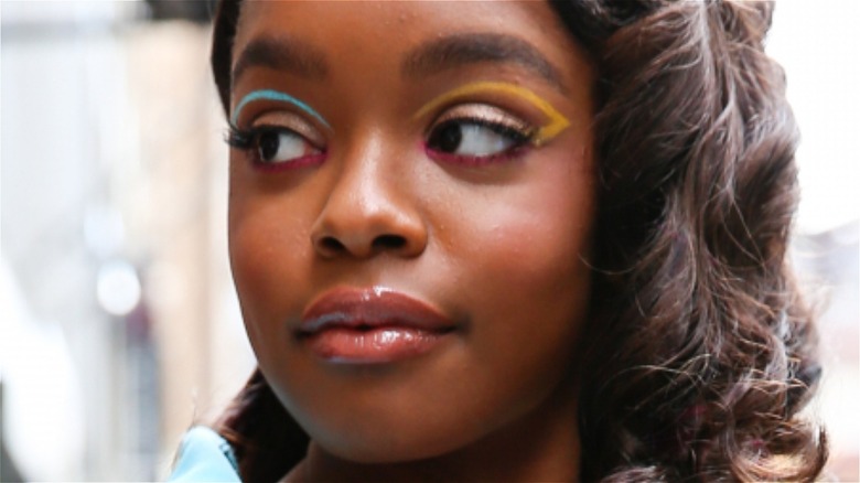 Marsai Martin rocking neon eyeliner