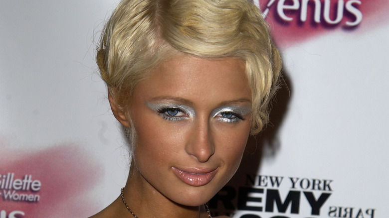 Paris Hilton with frosted eyeshadow