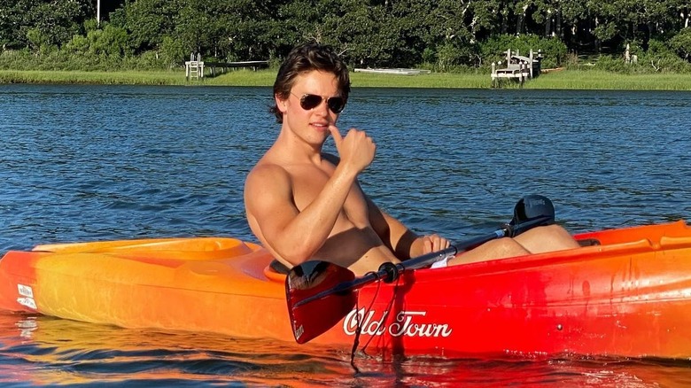 Jack Martin in a kayak