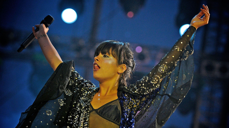 Lily Allen performing at a festival in Serbia in 2009