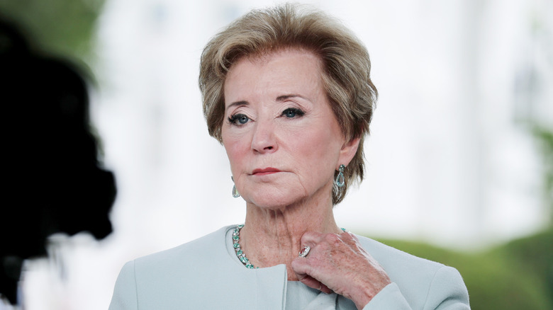 Linda McMahon during her interview with Fox News outside of the White House