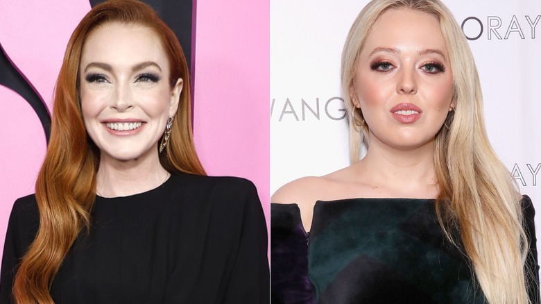 Lindsay Lohan and Tiffany Trump smiling