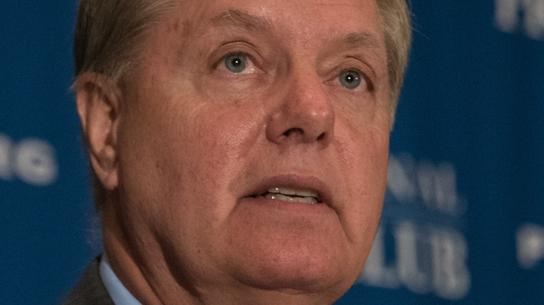close up of Lindsey Graham's face
