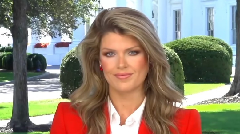 Lindsey Halligan being interviewed on Newsmax