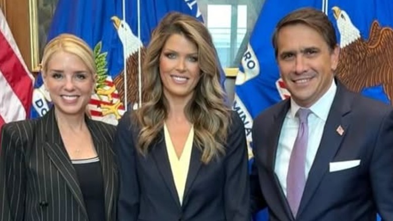 Pam Bondi and Lindsey Halligan pose together in the Eastern District of Virginia (2025)