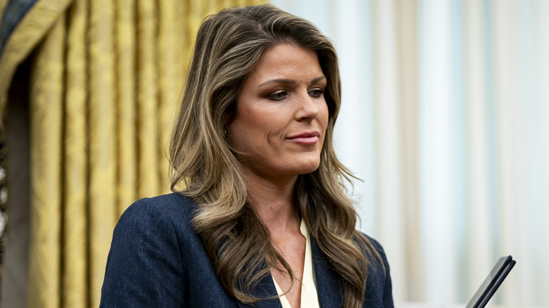 Lindsey Halligan lost in thought