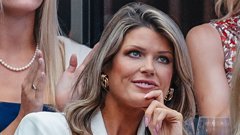 Lindsey Halligan looking like she's daydreaming