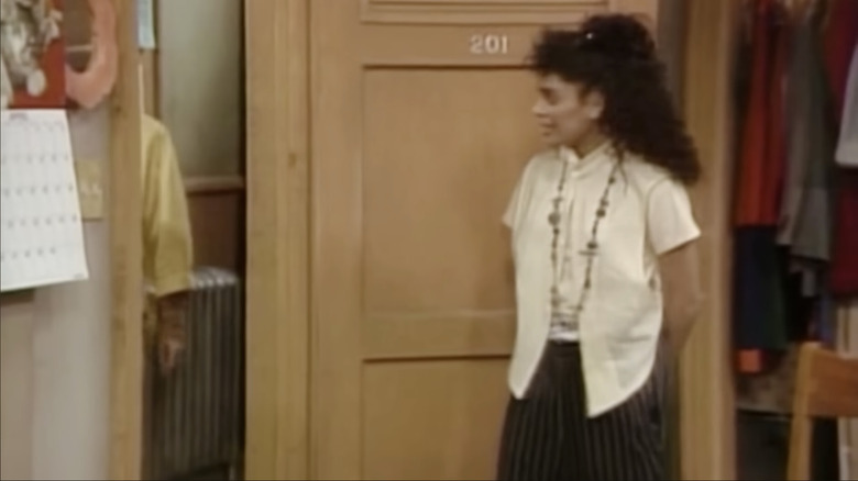 Lisa Bonet as Denise Huxtable in "The Cosby Show" looking to the side