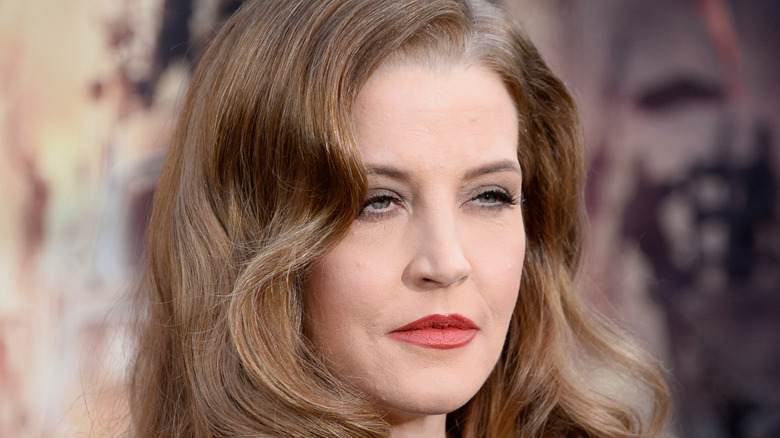 Lisa Marie Presley looking pensive
