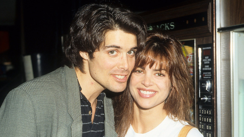 Peter Barton and Lisa Rinna smiling at camera