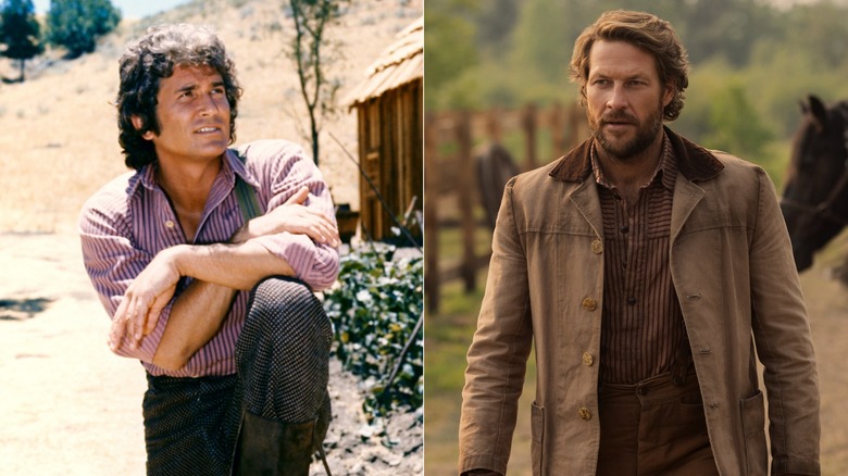 Michael Landon as Charles Ingalls on Little House on the Prairie & Luke Bracey as Charles Ingalls