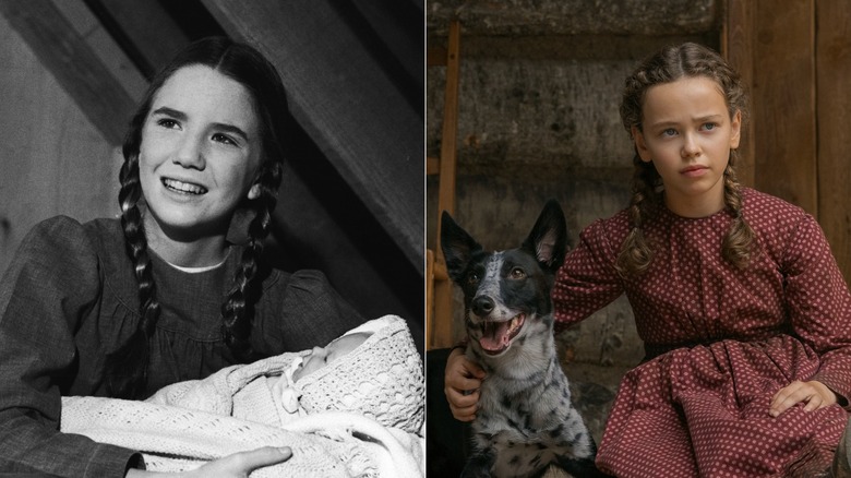 Melissa Gilbert as Laura Ingalls Wilder on Little House on the Prairie & Alice Halsey as Laura Ingalls Wilder