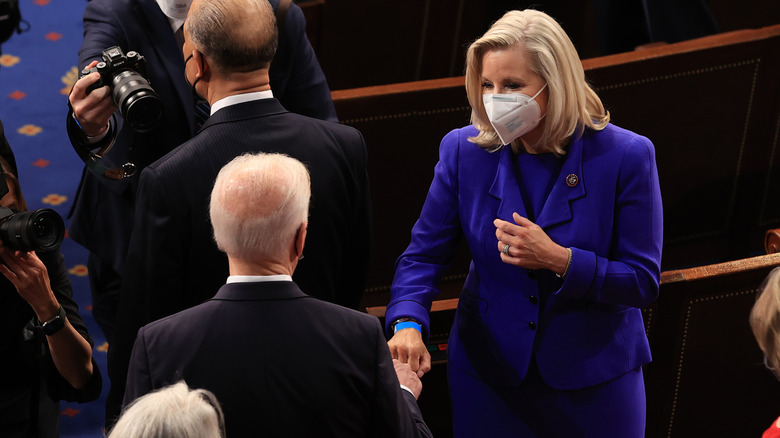 Liz Cheney fist bumping Biden