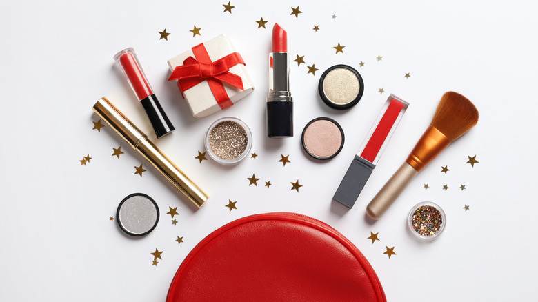 Display of holiday makeup